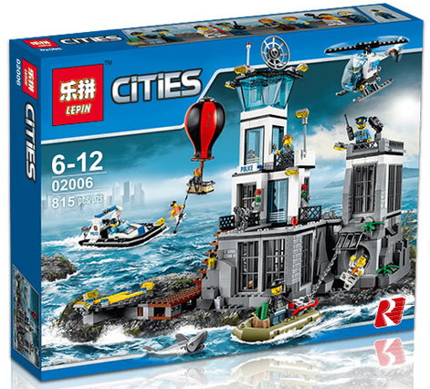 乐拼02006 city 警察系列 监狱岛逃脱 益智拼装积木