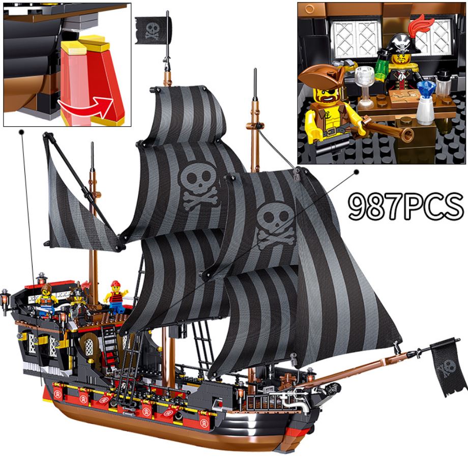 哲高1801 加勒比海盗系列 海盗船之骷髅冒险号 海盗船 神鬼奇航 拼装